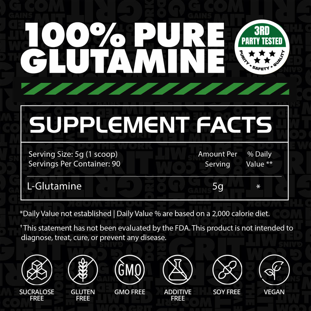 Gluten-free L-Glutamine powder container