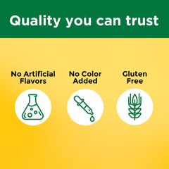 Gluten-free label and no color added on packaging