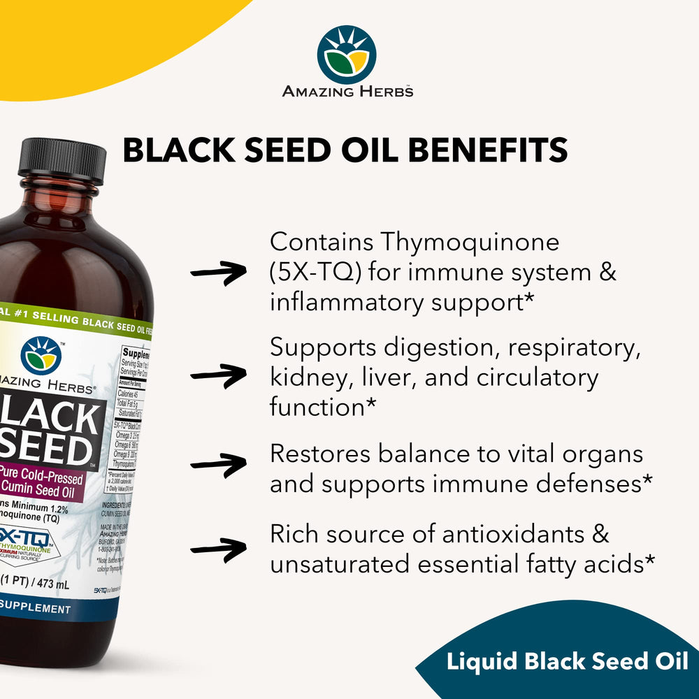 Gluten-free and non-GMO black seed oil bottle