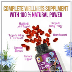 Gluten-free non-GMO black seed oil product label