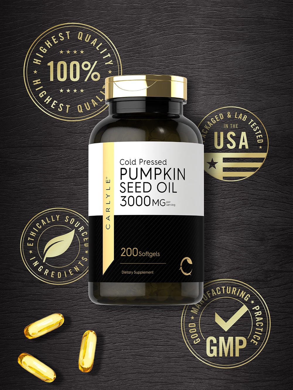 Gluten-free and non-GMO label on Carlyle packaging