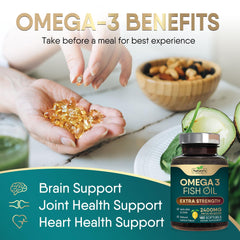 Gluten-free and non-GMO omega-3 fish oil, USA bottled