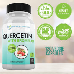 Gluten-free and non-GMO quercetin with bromelain label