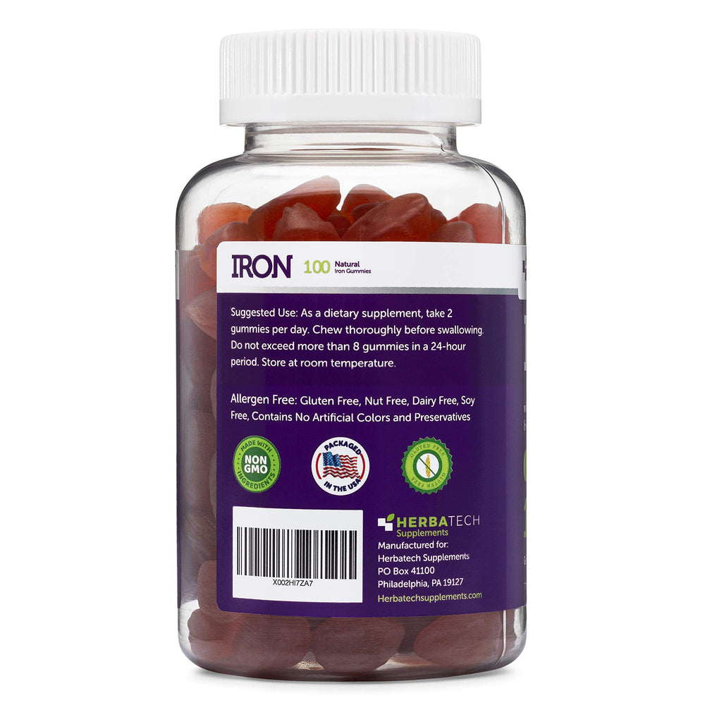 Gluten-free, USA-made iron gummies