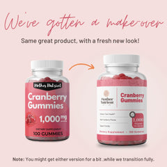 Gluten-free, Non-GMO, vegan label on cranberry gummies packaging