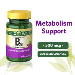 Gluten-free, soy-free Vitamin B12 500 mcg tablets
