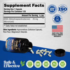 Gluten-free and soy-free label for DHEA product