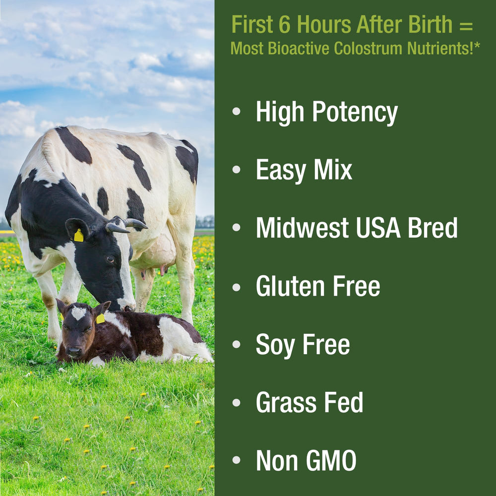 Gluten-free, soy-free, non-GMO colostrum powder