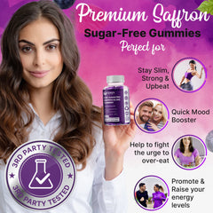 Gluten free, sugar-free vegan saffron gummies packaging