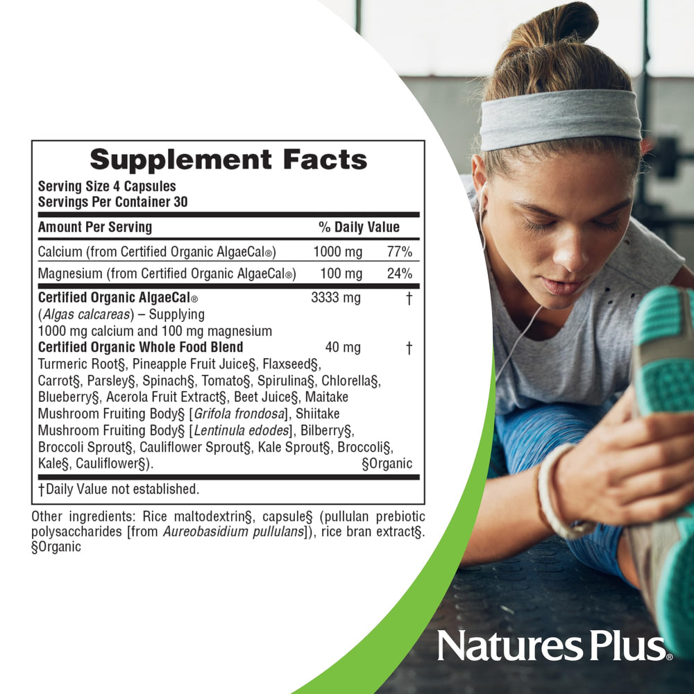 Gluten-free vegan calcium supplement packaging and label