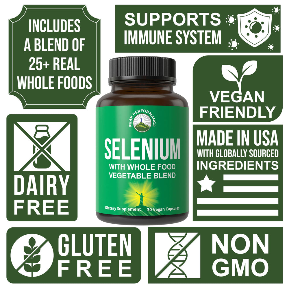 Gluten-free vegan selenium supplement label