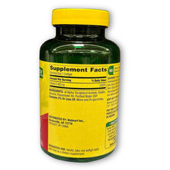 Gluten-free, lactose-free Vitamin E supplement label