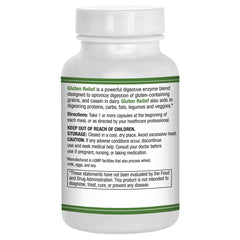 Gluten Relief Plus 90 vegetarian capsules bottle close-up