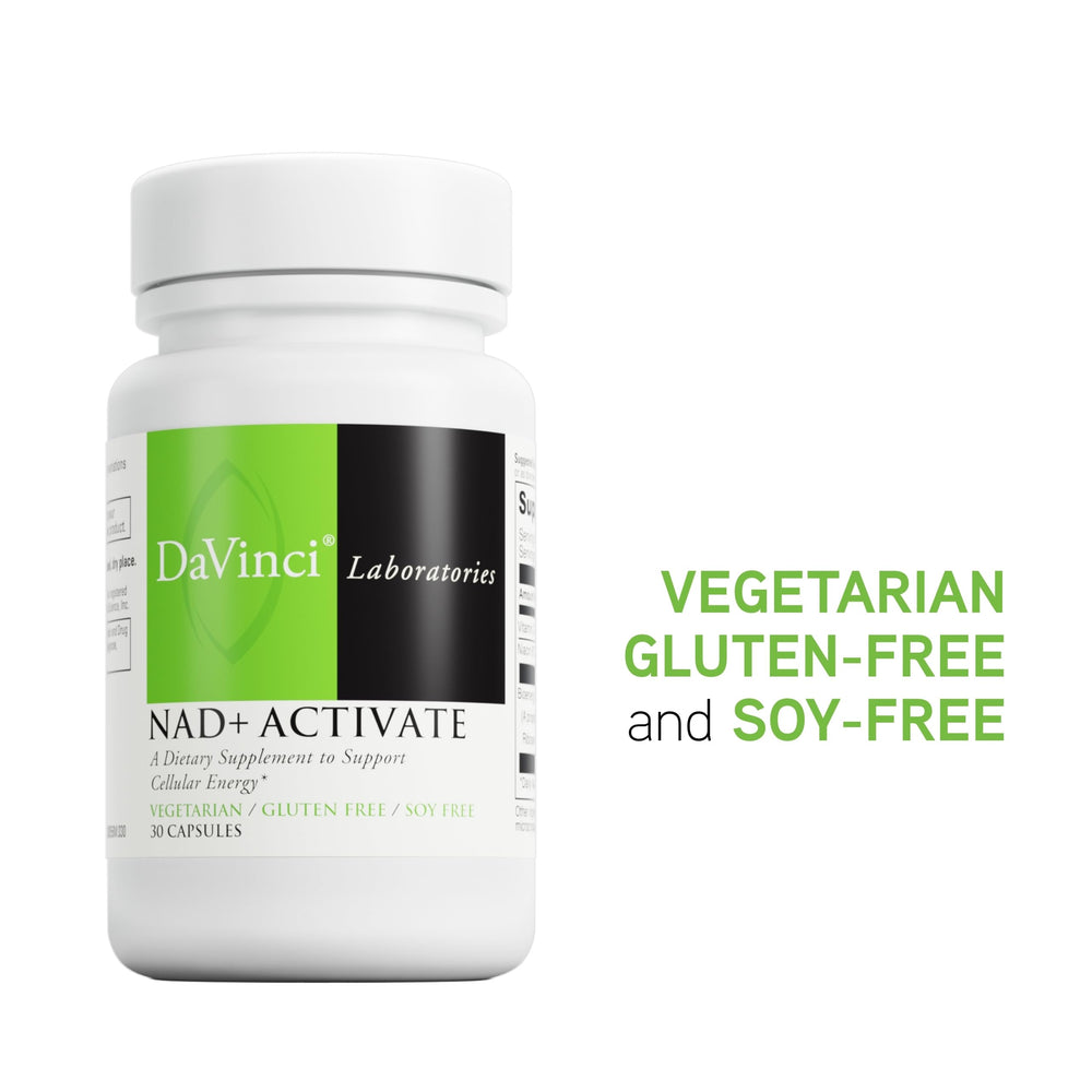 Gluten-free and vegetarian badge for NAD+ Activate