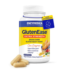 Front view of Enzymedica GlutenEase Extra Strength bottle