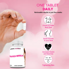 Glutes Build ingredients label highlighting vitamins and amino acids supporting growth