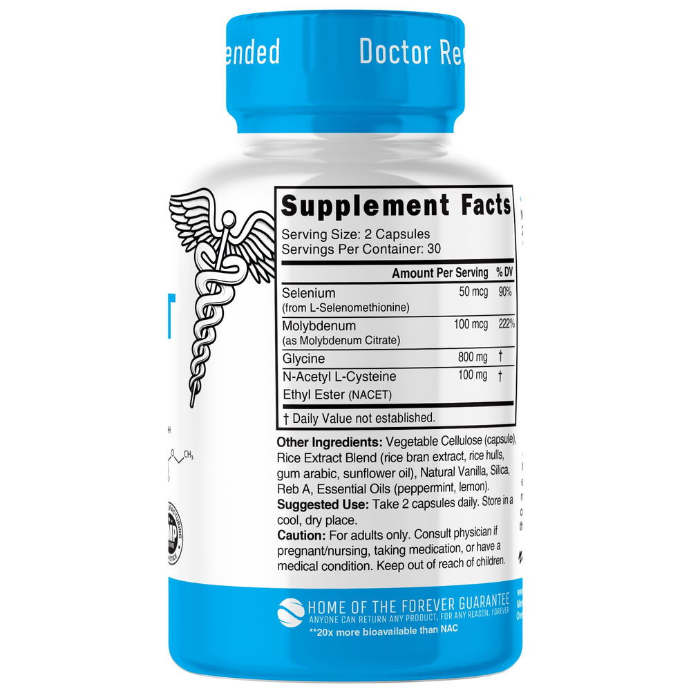 Third-party lab tested seal on GlyNAC-ET packaging