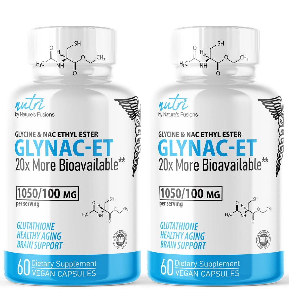 Nature's Fusions GlyNAC-ET NAC supplement bottle with 120 capsules, pack of 2