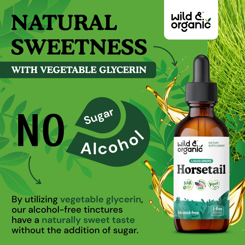 Glycerin-based alcohol-free horsetail tincture