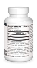 Label artwork for Glycine 500 mg dietary supplement