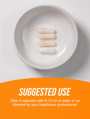 Close-up of Glycine capsules in bottle