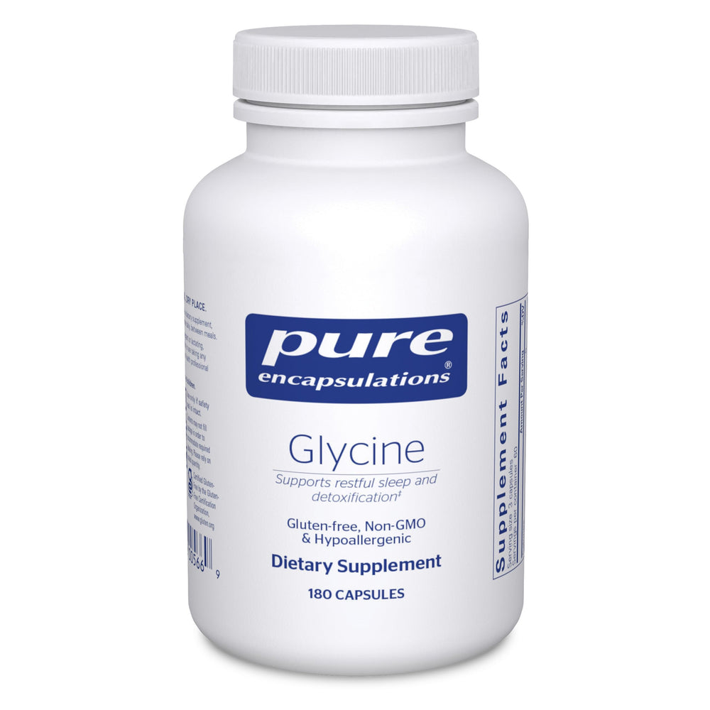 Bottle of Pure Encapsulations Glycine 180 capsules
