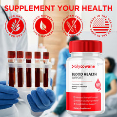 Illustration showing 30 servings per bottle for Glycowane Capsules