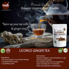 Close-up of Glycyrrhiza glabra (licorice) powder