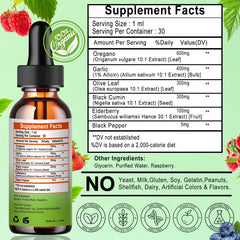 GMP-certified facility and pure ingredients statement for oregano oil drops