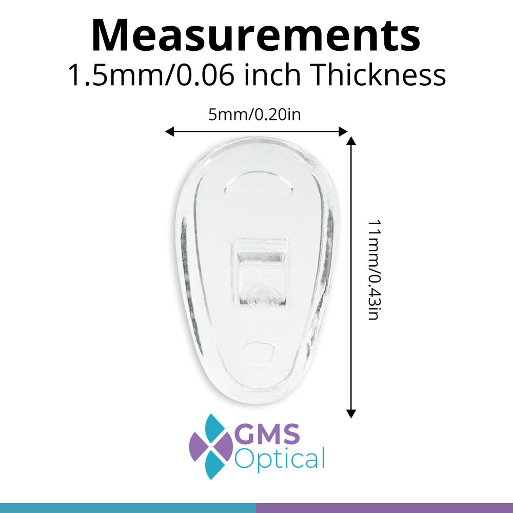 Silicone tear-drop nose pads for small frames