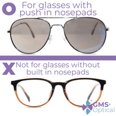 Soft silicone nose pads for eyewear