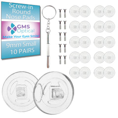 GMS Optical 9mm round screw eyeglass repair kit contents