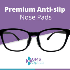 Non-slip nose pads keeping glasses in place on nose
