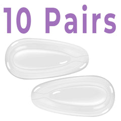 Pair of clear silicone nose pads for glasses and sunglasses