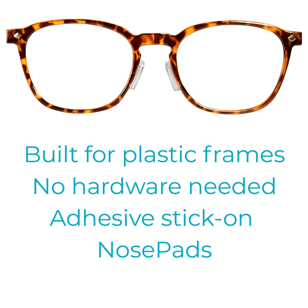 Side view of air-filled nose pad on a glasses frame