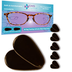 GMS Optical adhesive air bag teardrop nose pad in black