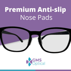 Ultra-thin, comfortable nose pads designed to prevent slipping