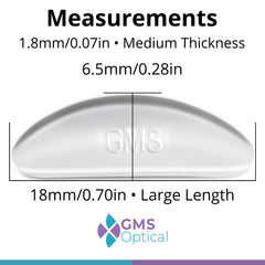 Close-up adhesive backing on clear silicone nose pad