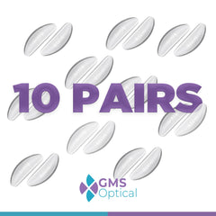 Nose pad installation on glasses with clean bridge note