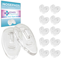 GMS Optical tear-drop silicone nose pads, 15mm, front view
