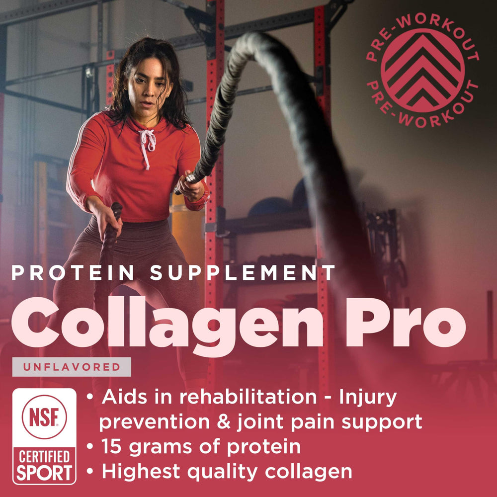 Unflavored Gnarly Collagen Pro powder with scoop
