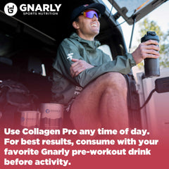 Mixing two scoops of Gnarly Collagen Pro with liquid