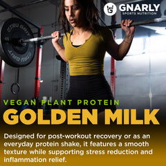Prepared smoothie using Gnarly Golden Milk protein blend
