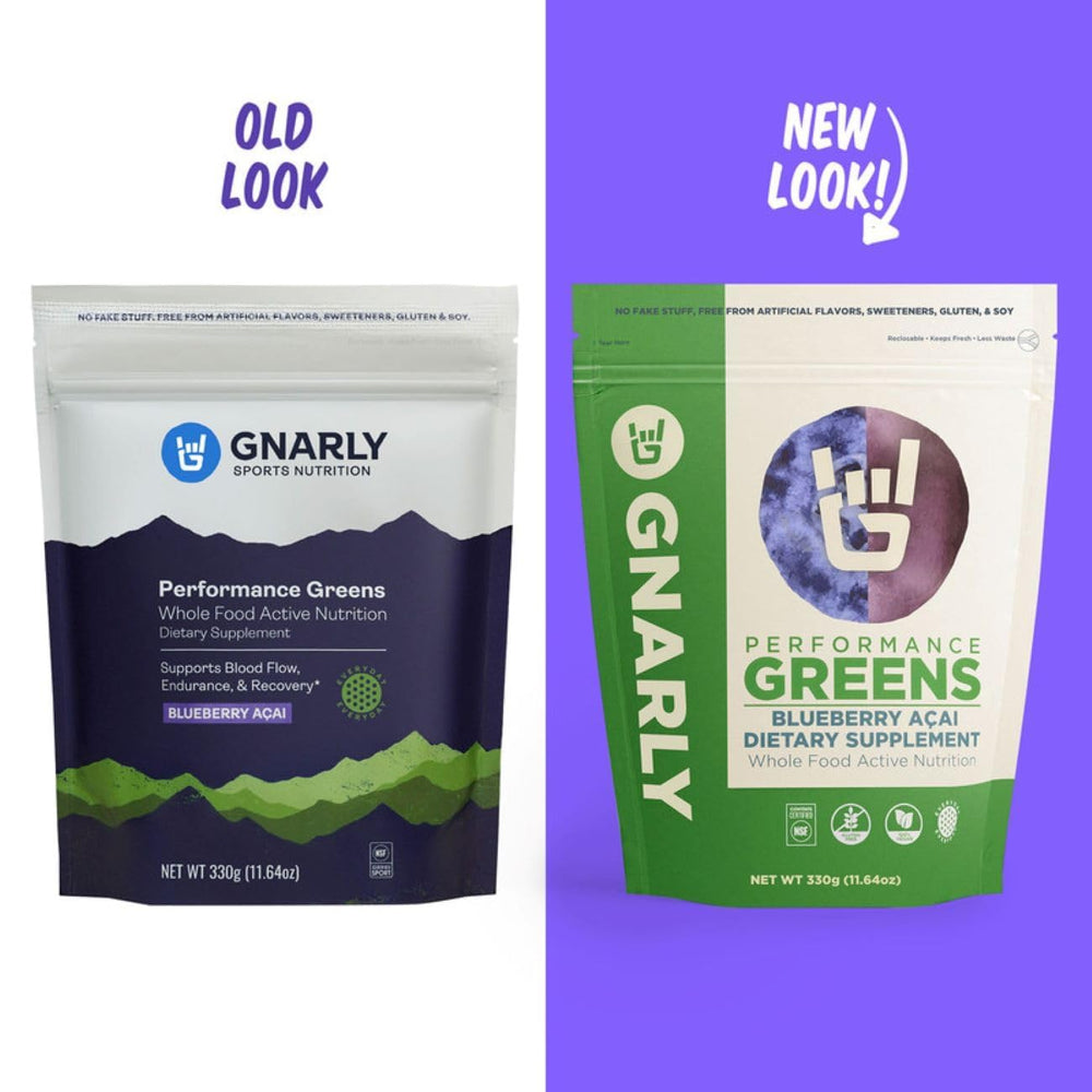 Scoop of Gnarly Greens being added to a glass of water