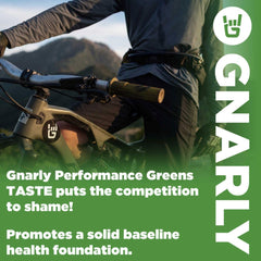Gnarly Greens canister with blueberries and acai in background