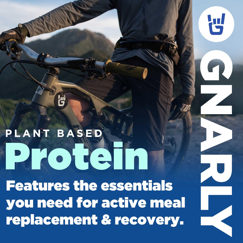 Two scoops of Gnarly Vegan Protein powder in water