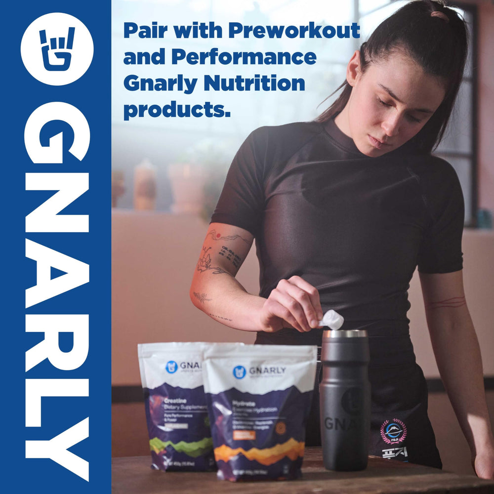 Chocolate shake made with Gnarly Vegan Protein