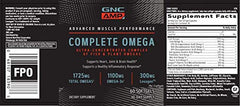 Nutrition facts panel for GNC AMP Complete Omega