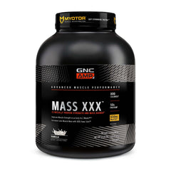 GNC AMP Mass XXX powder tub supports muscle fueling and size gain.