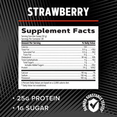GNC AMP Pure Isolate Strawberry flavor hint inspires tasty post-workout enjoyment.